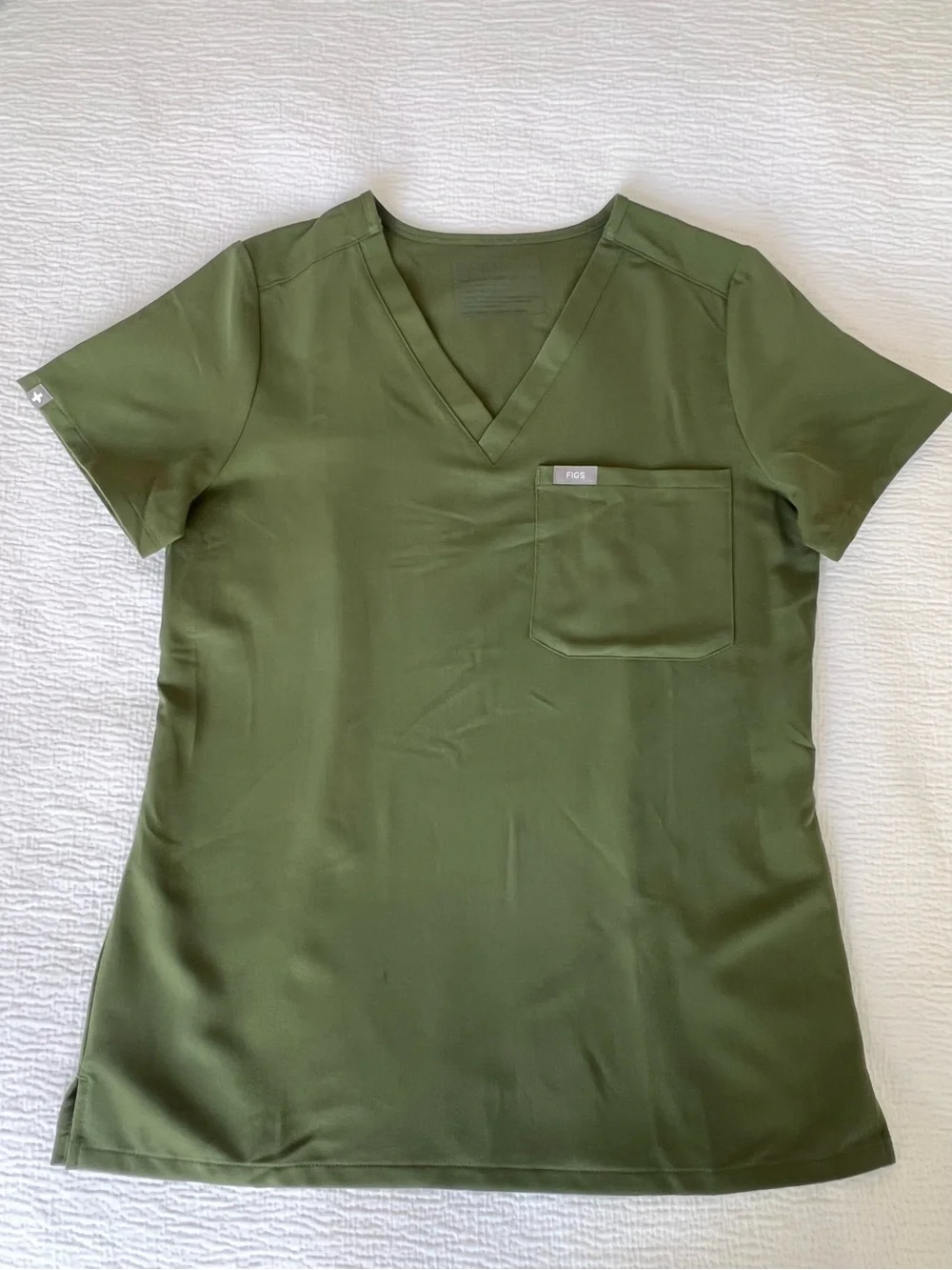 FIGS Dark Olive Catarina One-Pocket Scrub Top XS + Zamora Jogger Pants S Set - Picture 11 of 15